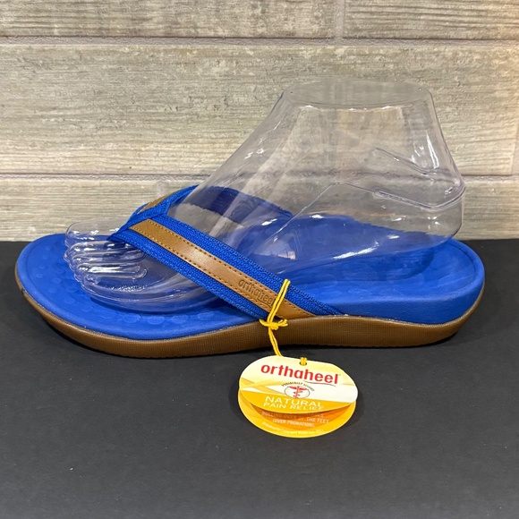Orthoheel Tide Flip Flops Blue‎ NWT Size 7 - Picture 5 of 9